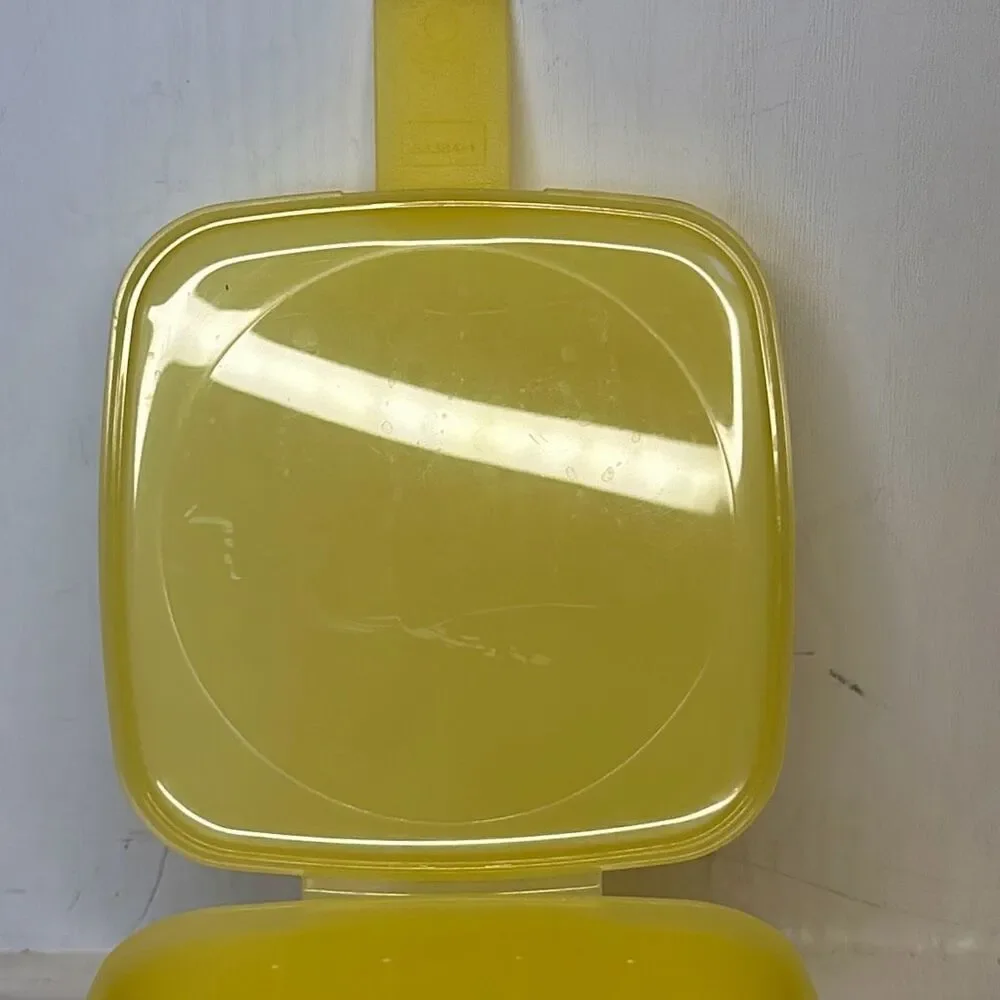 Tupperware Forget Me Not Hanging Cheese‎ Keeper Saver Container Yellow